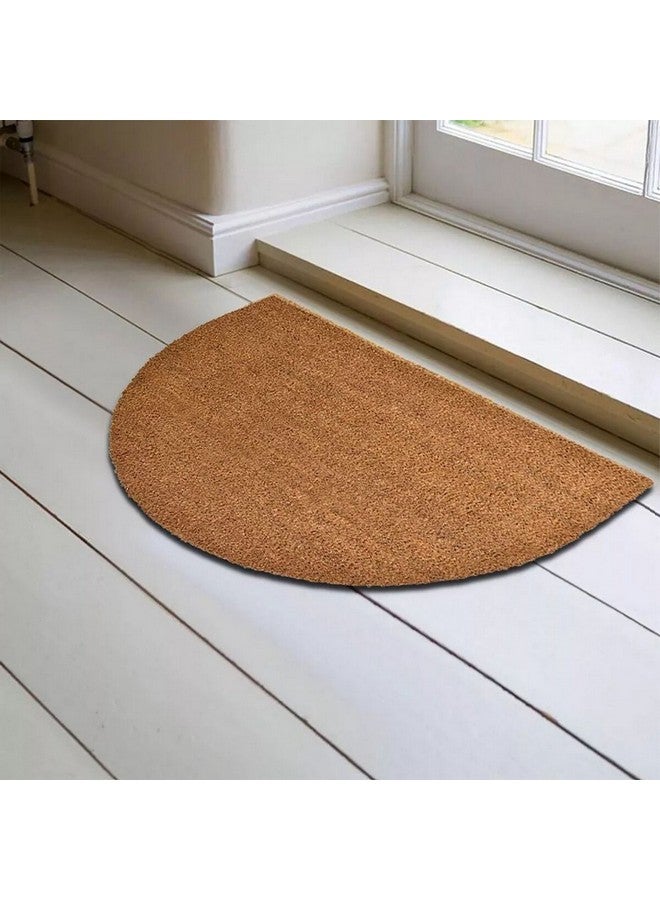LUANCE Half Round Shaped Non-Slip Door Mat Brown 45 x 75 cm 1402304 - Image 5