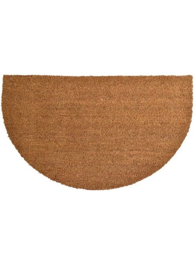 LUANCE Half Round Shaped Non-Slip Door Mat Brown 45 x 75 cm 1402304 - Image 1