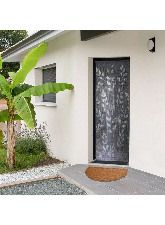 LUANCE Half Round Shaped Non-Slip Door Mat Brown 45 x 75 cm 1402304 - Image 4