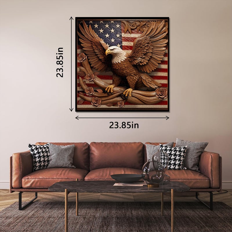 PPuzzling American Flag Eagle Puzzles for Adults 1000 Pieces, Vintage USA Patriotic Faith Jigsaw Puzzle, United States Bird Roses Flower Puzzles as Home Decor - Image 5