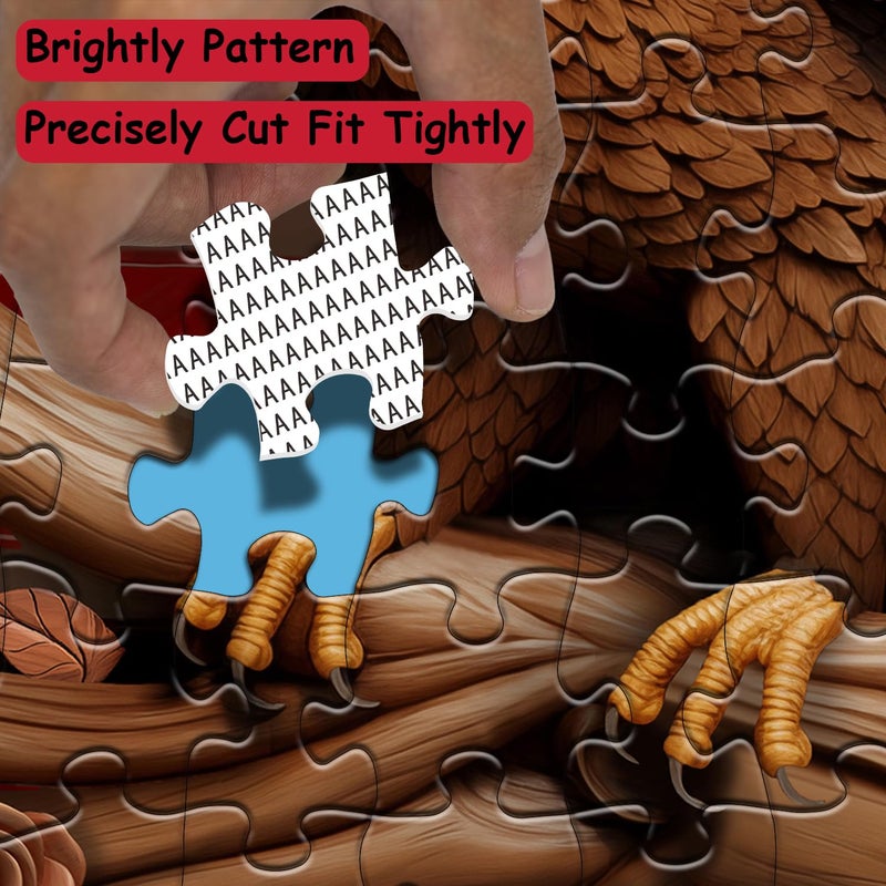 PPuzzling American Flag Eagle Puzzles for Adults 1000 Pieces, Vintage USA Patriotic Faith Jigsaw Puzzle, United States Bird Roses Flower Puzzles as Home Decor - Image 4