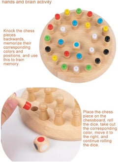 Daytoyz Wooden Memory Chess Board Game: Color Wooden Memory Chess Game for Brain Train for Kids Toddler Learning Educational Toys - Montessori Learning Toys for 3 4 5 6 7 8+ Year Old Boy Girl Gift  - Image 3