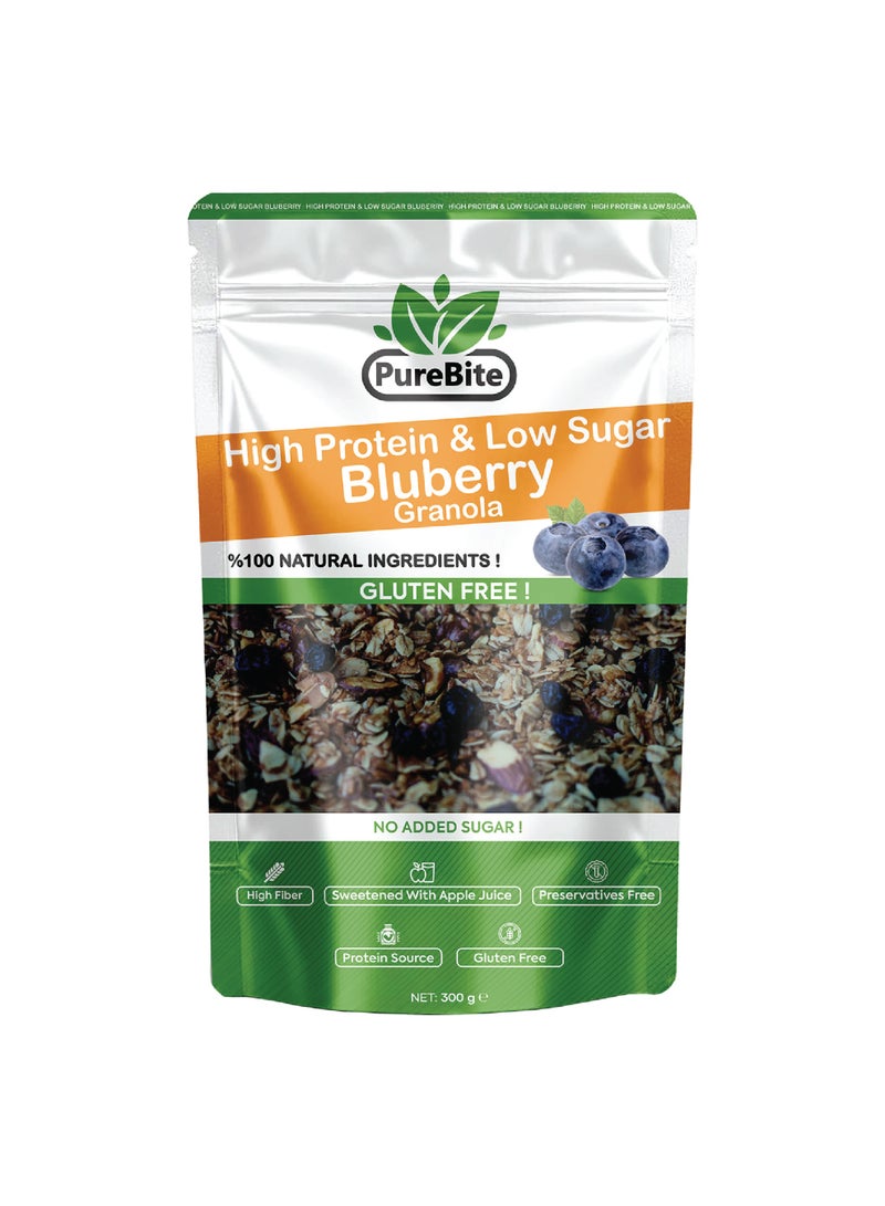 PURE BITE PUREBITE Gluten-Free High Protein Blueberry Granola 300g – Low Sugar, Natural Ingredients - Image 3