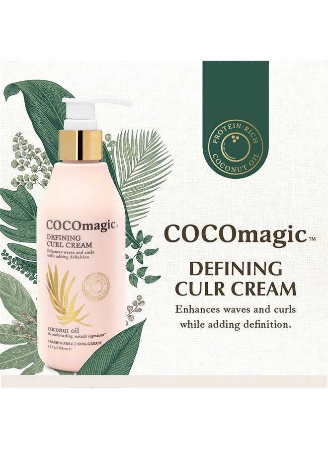 Defining Curl Cream | Extra Frizz Control | Protects Against Split Ends And Breakage | Paraben Free Cruelty Free Made In Usa (8 Oz)