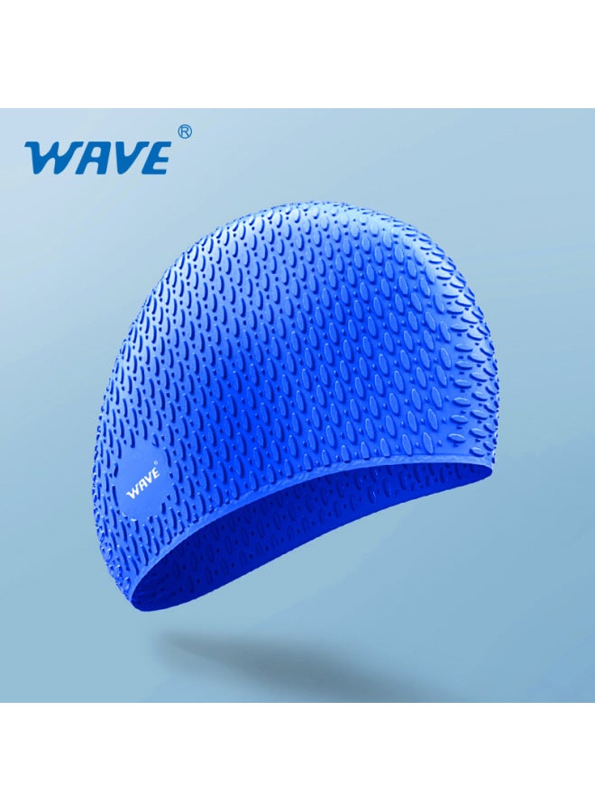 قبعة سباحة بشكل نقاط فقاعية متموجة للبالغين