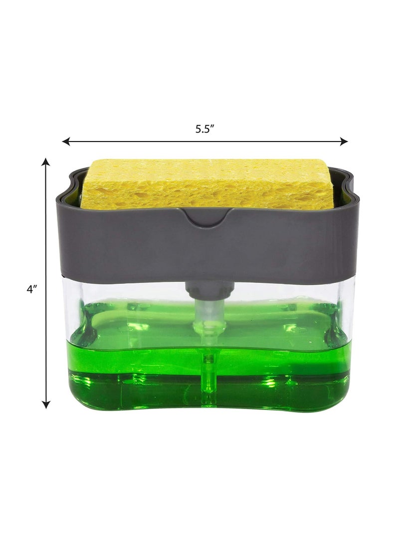 2-in-1 soap dispenser set with 3-piece sponge