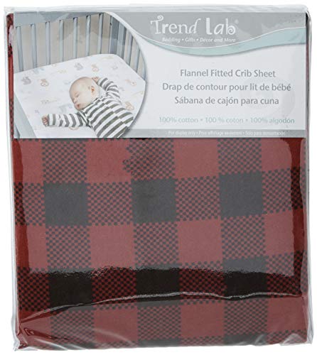 Trend Lab Crib Sheet, Brown and Red Buffalo Check - Image 4
