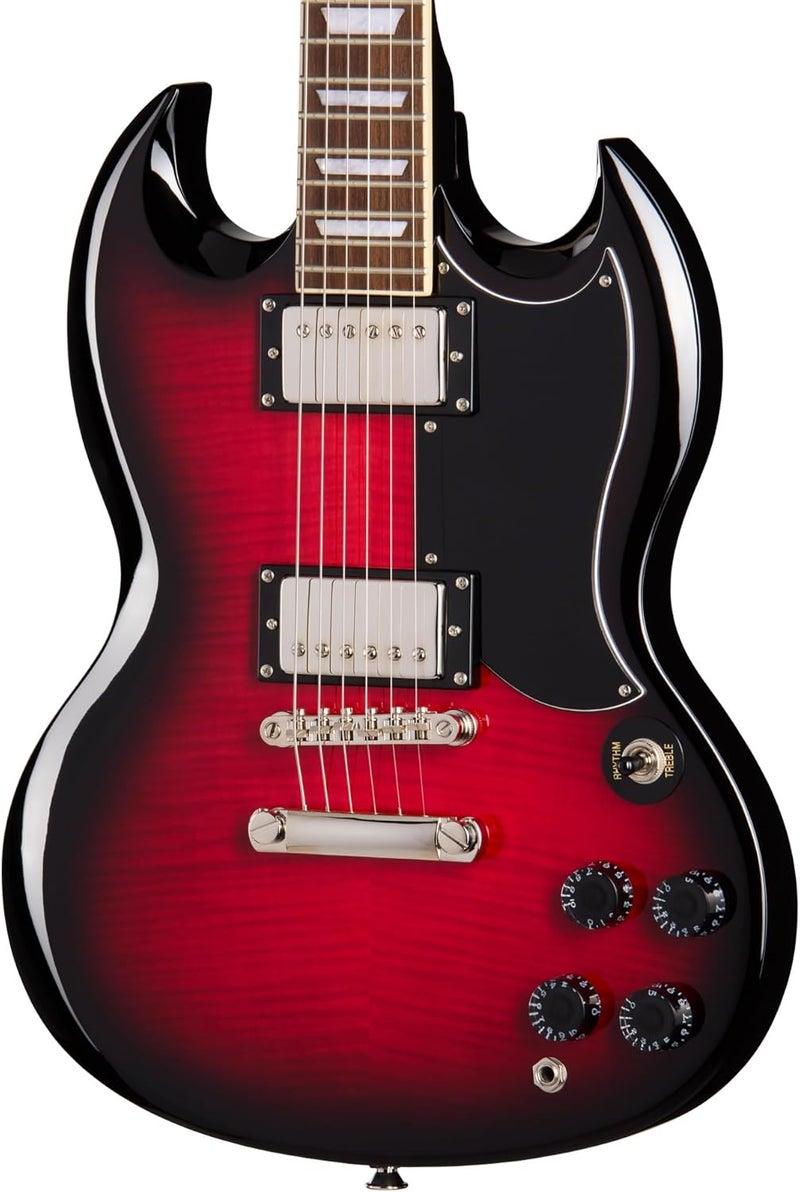Epiphone SG Tribute Plus Electric Guitar, Cherry Burst - Image 2