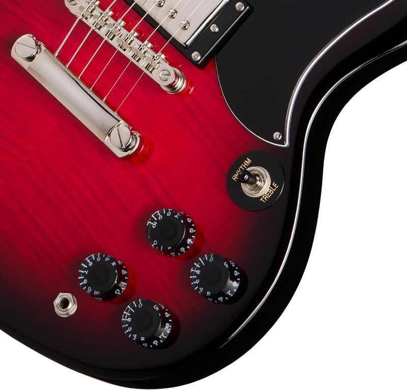 Epiphone SG Tribute Plus Electric Guitar, Cherry Burst - Image 4