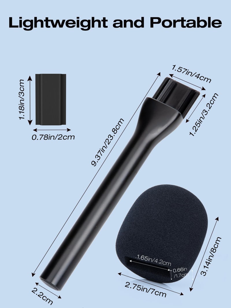 SUNMON Wireless Mic Magnetic Holder for DJI Mic Mini, Portable Handheld Microphone Interview Stand with Pop Filter, Compatible with DJI Mic1/2, Rode Wireless Micro/GO 2/ME/Pro - Image 5