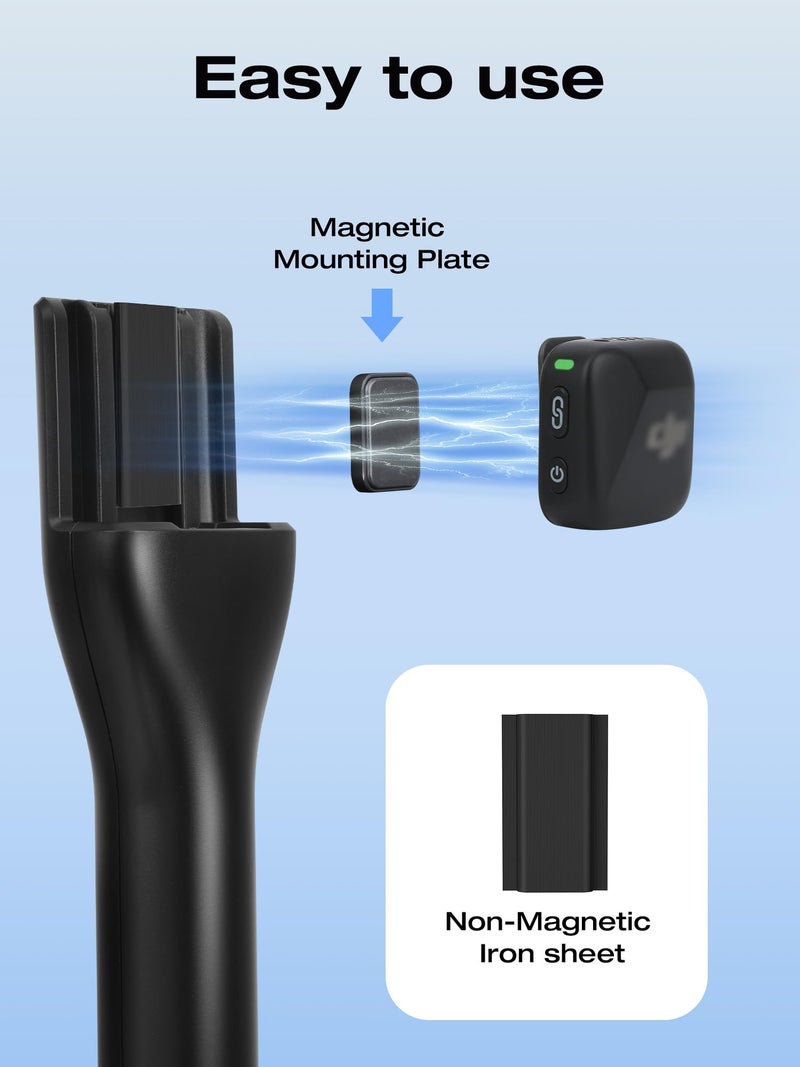 SUNMON Wireless Mic Magnetic Holder for DJI Mic Mini, Portable Handheld Microphone Interview Stand with Pop Filter, Compatible with DJI Mic1/2, Rode Wireless Micro/GO 2/ME/Pro - Image 2