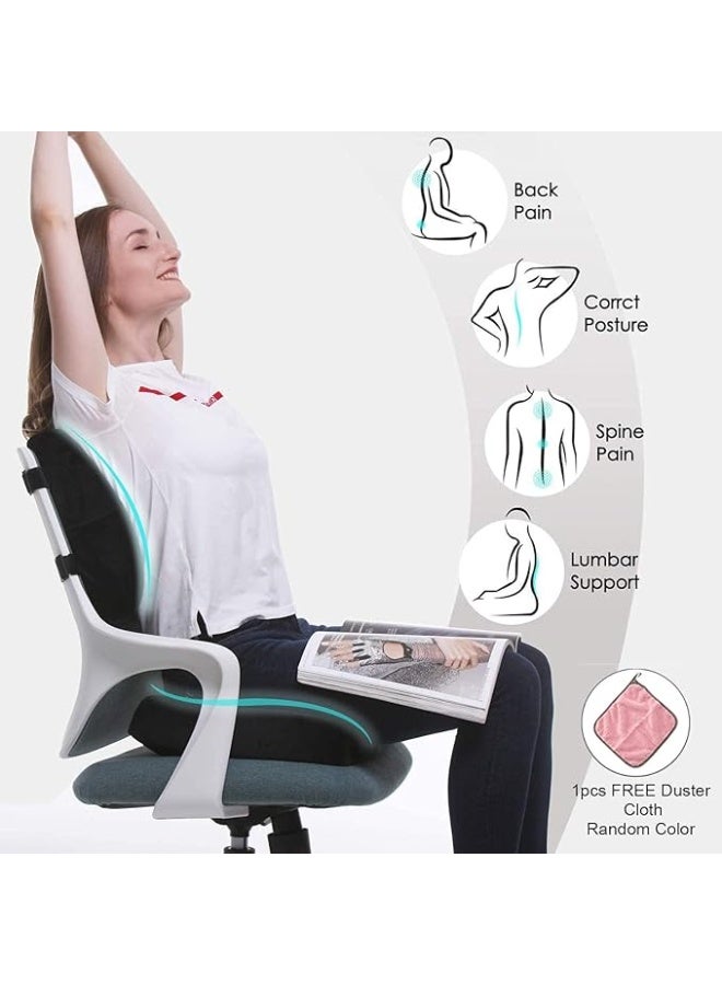 Lumbar Support Seat Cushion, Memory Foam Orthopedic Pad for Office Chair, Car Seat, Truck or Outdoor Use, Sciatica and Back Pain Relief - Image 3