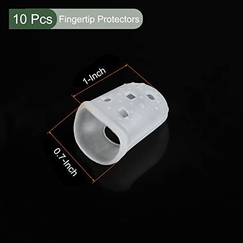 YOKIVE 10 Pcs Fingertip Protector Silicone Fingertip Covers | Protect Fingers, Great for Playing Guitar, Sewing, Cutting (Transparent, 25mm, 1-Inch) - Image 2