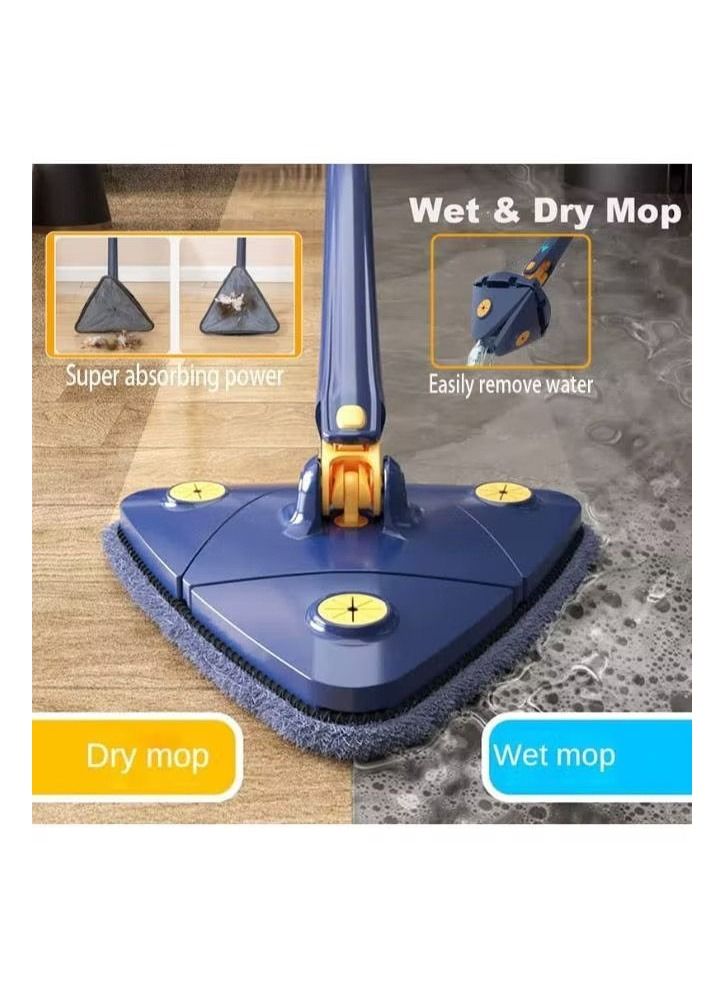 XiuWoo Rotatable Adjustable Cleaning Mop Extendable Triangle Mop Imitation Hand Twist Quick Dry Mop Automatic Water Squeezing Mop for Floor Ceiling Wall - Image 3