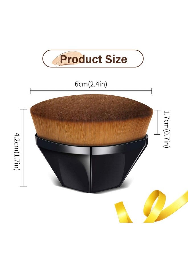 JICOOT Foundation Makeup Brush Flat Top Kabuki Hexagon Face Blush Liquid Powder Foundation Brush for Blending Liquid, Cream or Flawless Powder Cosmetics with Bonus Protective Case (Black) - Image 2