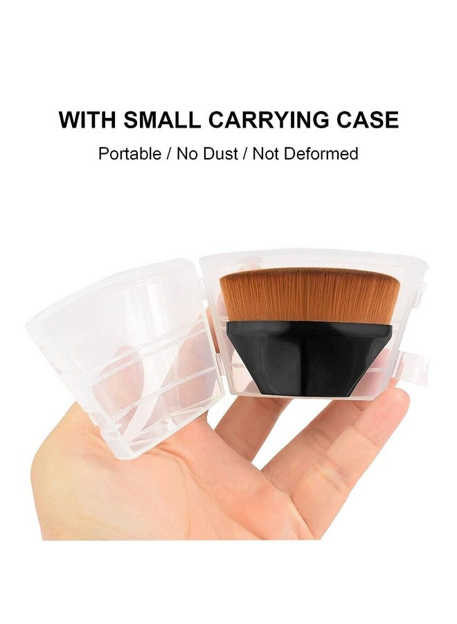 JICOOT Foundation Makeup Brush Flat Top Kabuki Hexagon Face Blush Liquid Powder Foundation Brush for Blending Liquid, Cream or Flawless Powder Cosmetics with Bonus Protective Case (Black) - Image 3