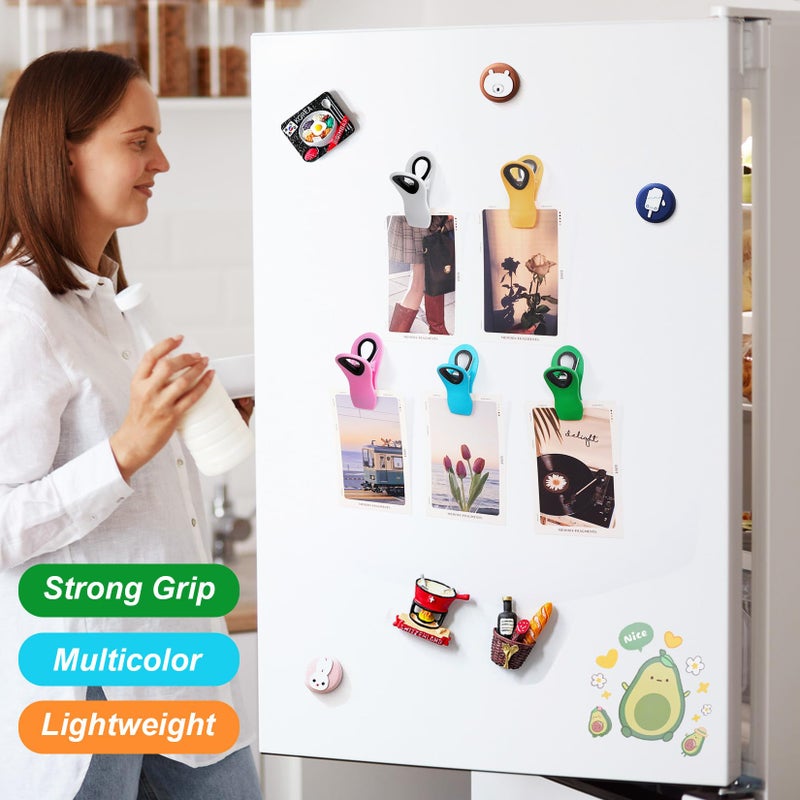 Jetmore 12 Pack Chip Clips Bag Clips, Binder Clips, Office Paper Clamps, Magnetic Food Clip for Bread Bag, Refrigerator, Snack, Kitchen, Office, Packages, Colorful Plastic Clip Heavy Duty - Image 3