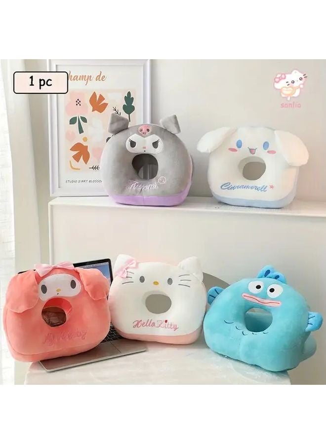 كولومي سينامورول وسادة قيلولة مزدوجة الجوانب وسادة قطيفة ناعمة داعم عنق مريح للسفر - Image 3