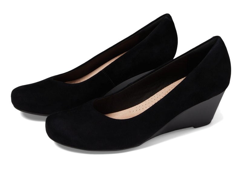 Clarks Black's Flores Tulip Pump, Black Combi Suede, 6.5 Medium US - Image 2