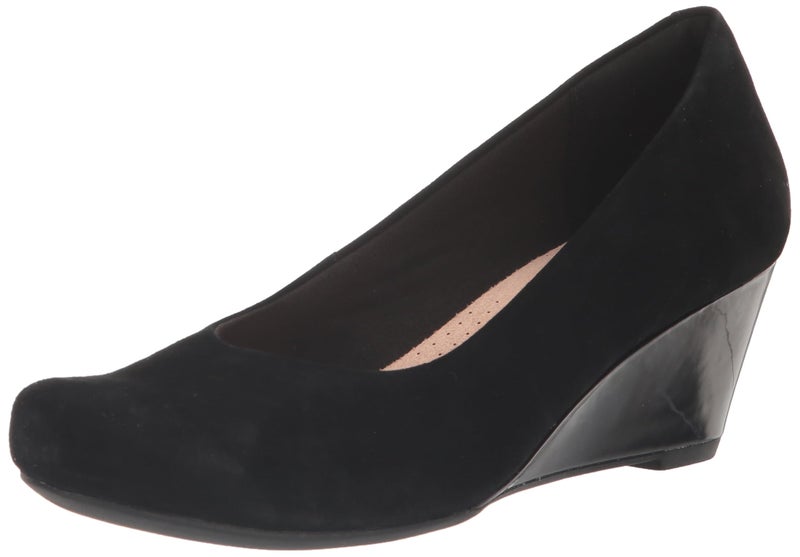 Clarks Black's Flores Tulip Pump, Black Combi Suede, 6.5 Medium US - Image 1