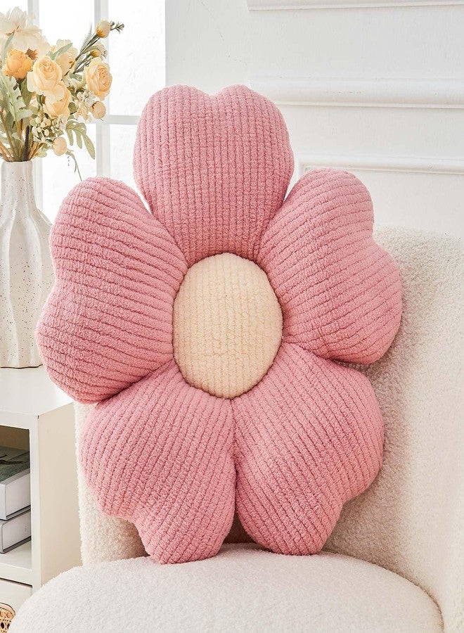 Kcvvcr Flower Throw Pillow, Cute Flower Shaped Pillow Decorative Throw Pillow for Bed Couch, Soft Daisy Pillows Floor Seating Cushion Cushions (14.9 Inch Pink) - Image 1