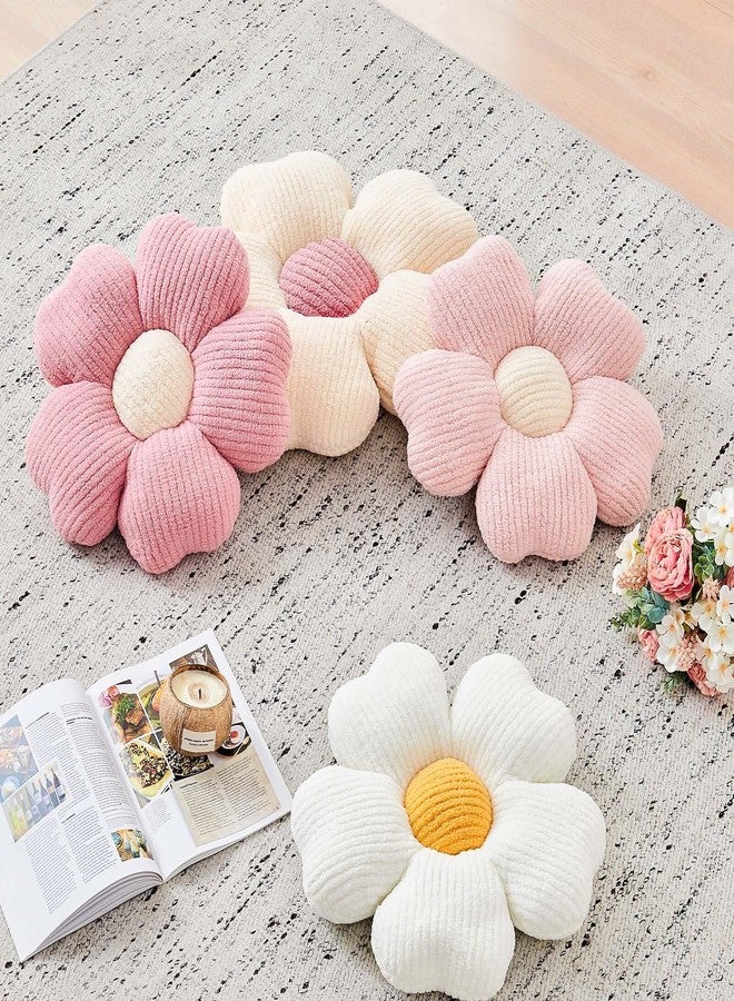 Kcvvcr Flower Throw Pillow, Cute Flower Shaped Pillow Decorative Throw Pillow for Bed Couch, Soft Daisy Pillows Floor Seating Cushion Cushions (14.9 Inch Pink) - Image 5