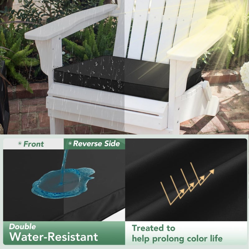 Summsun Outdoor Chair Cushions Set of 4: Waterproof & Fade Resistant Seat Cushion for Patio Furniture - 18.5 x 16 x 2 Inch Chair Pads with Ties and Hidden Zipper - Patio Chair Cushion Replacement, Black - Image 3