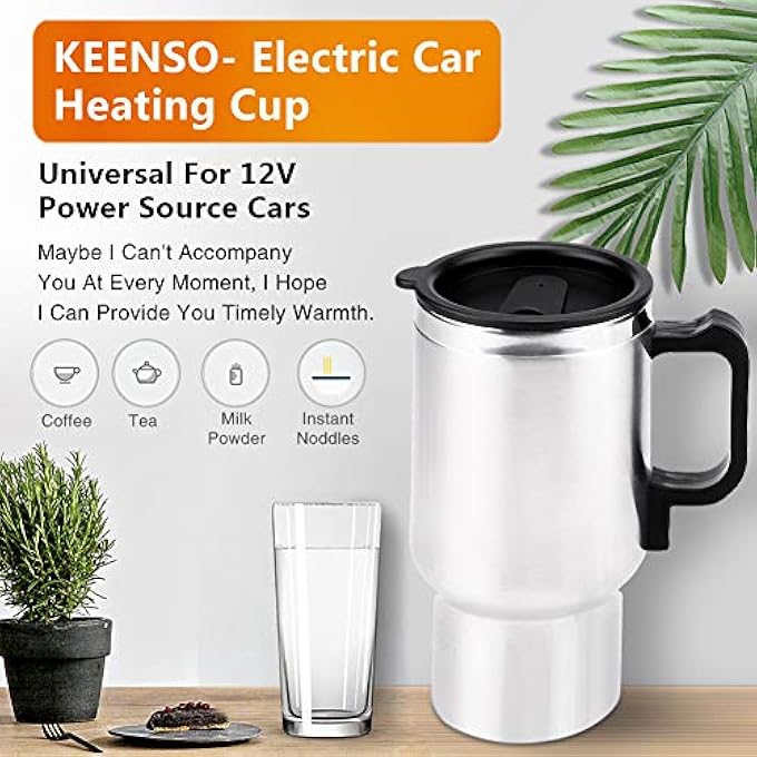 Keenso 12V Stainless Steel Electric Heating Cup With Cigarette Lighter 450Ml - Image 5