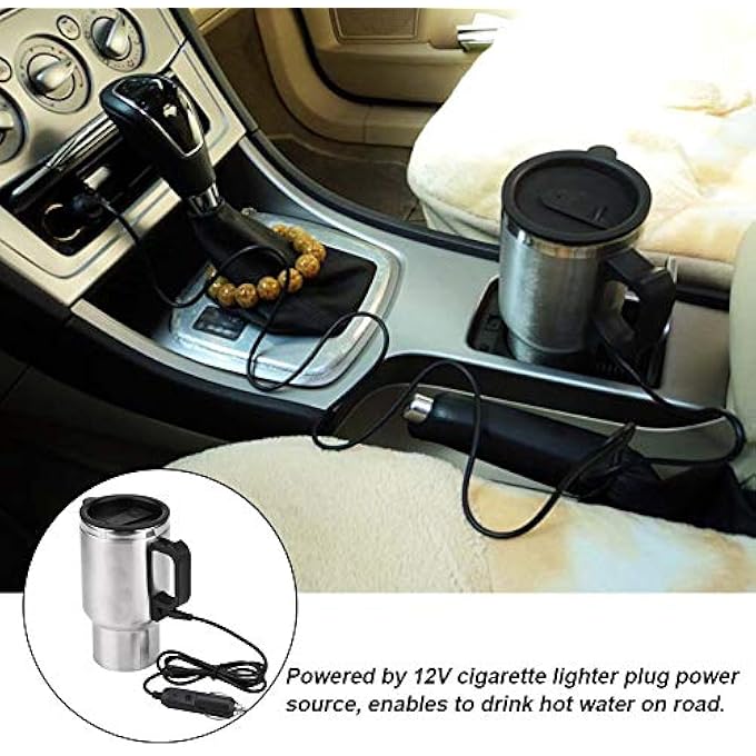 Keenso 12V Stainless Steel Electric Heating Cup With Cigarette Lighter 450Ml - Image 2