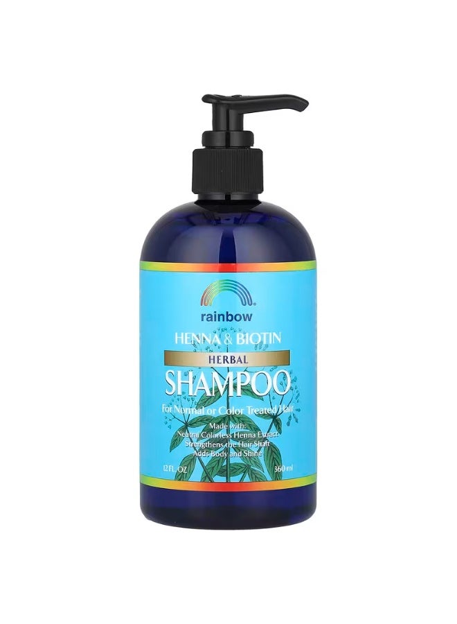 Rainbow Herbal shampoo with henna & biotin, 12 fluid ounces (360 ml) - Image 1