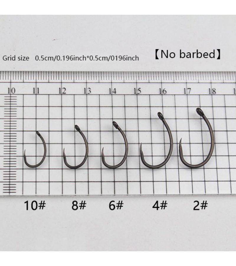 50pcs No Barbed Crooked Bend Back Fish Hook Teﬂon Coated Nymph Carp Catfish Rig Size 2 - Image 2