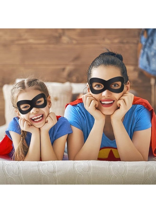 AIMIKE 2Pcs Superhero Masks, Black Felt Eye Masks, Halloween Dress Up Masks, Adjustable Half Masks with Elastic Rope - Great Party Cosplay Accessory - Image 1