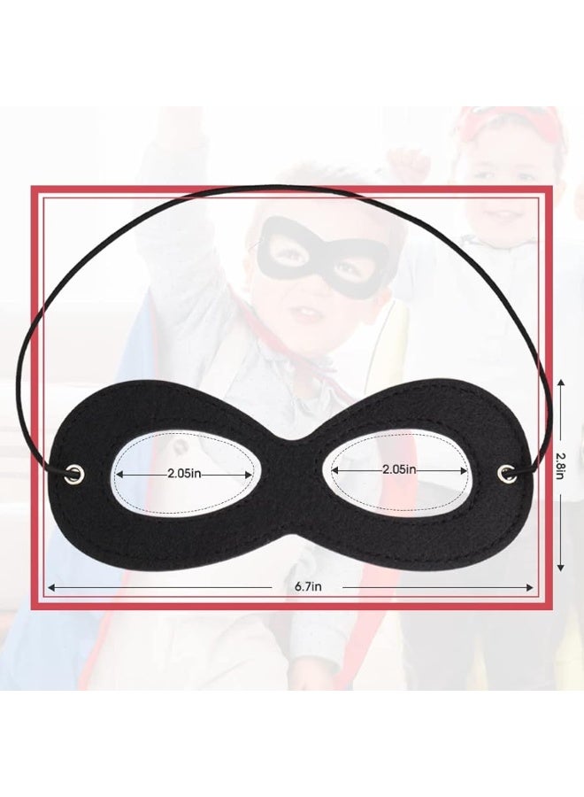AIMIKE 2Pcs Superhero Masks, Black Felt Eye Masks, Halloween Dress Up Masks, Adjustable Half Masks with Elastic Rope - Great Party Cosplay Accessory - Image 3