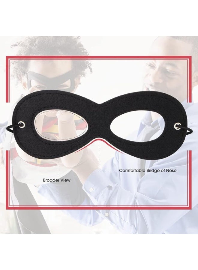 AIMIKE 2Pcs Superhero Masks, Black Felt Eye Masks, Halloween Dress Up Masks, Adjustable Half Masks with Elastic Rope - Great Party Cosplay Accessory - Image 2