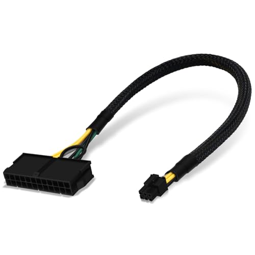COMeap 24 Pin to 6 Pin ATX PSU Power Adapter Cable for Dell Motherboard with 6 Pin Port 13.3-inch(34cm) - Image 1