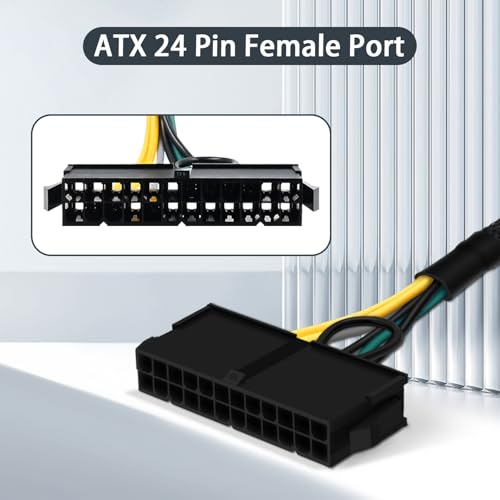 COMeap 24 Pin to 6 Pin ATX PSU Power Adapter Cable for Dell Motherboard with 6 Pin Port 13.3-inch(34cm) - Image 3