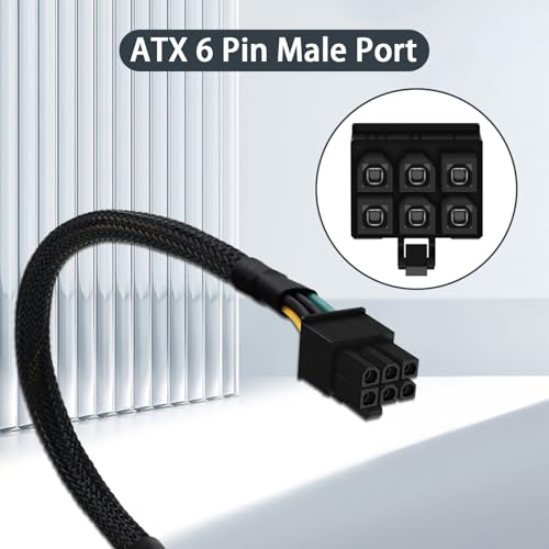 COMeap 24 Pin to 6 Pin ATX PSU Power Adapter Cable for Dell Motherboard with 6 Pin Port 13.3-inch(34cm) - Image 2