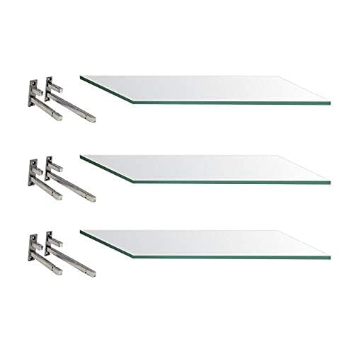Creative Arts n Frames Set of 3 Multi Purpose Polished Glass Shelves, Wall Mount Shelf for Bathroom, Bedroom, Living Room, Office and Kitchen (15x6 inch) - Image 3