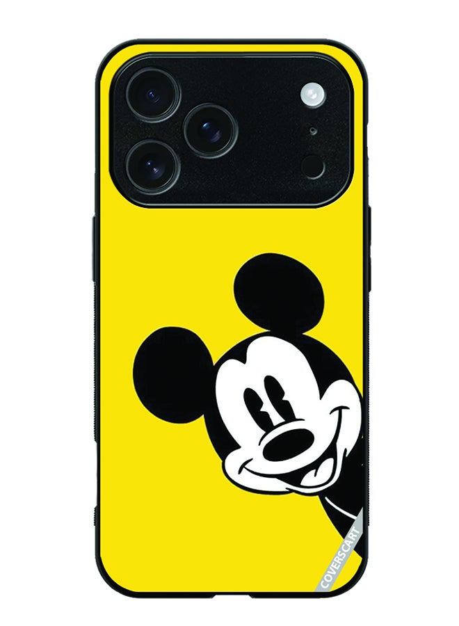 غطاء حماية لجهاز آبل آيفون 17 برو ماكس بتصميم ميكي باللون الأصفر