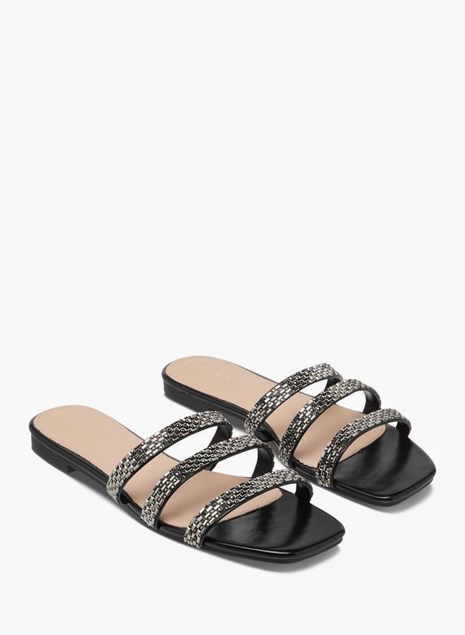 Flora Bella By Shoexpress Women Embellished Slip-On Flat Sandals Ramadan Collection - Image 3