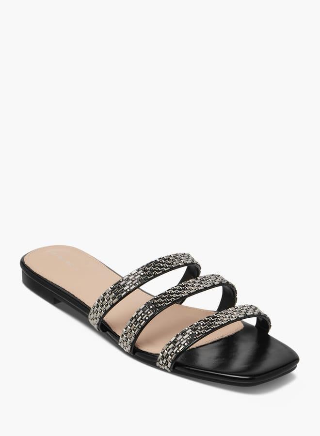 Flora Bella By Shoexpress Women Embellished Slip-On Flat Sandals Ramadan Collection - Image 1