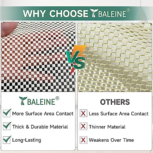 BALEINE Non Slip Rug Pad Rug Gripper for Hardwood Floors, Extra Thick Non Slip Mat Under Carpet (8'x10') - Image 3