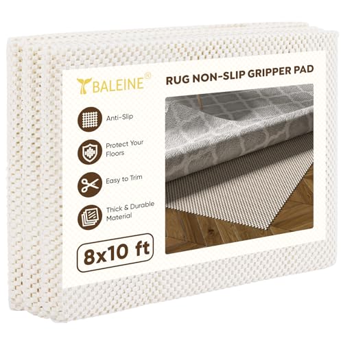 BALEINE Non Slip Rug Pad Rug Gripper for Hardwood Floors, Extra Thick Non Slip Mat Under Carpet (8'x10') - Image 1