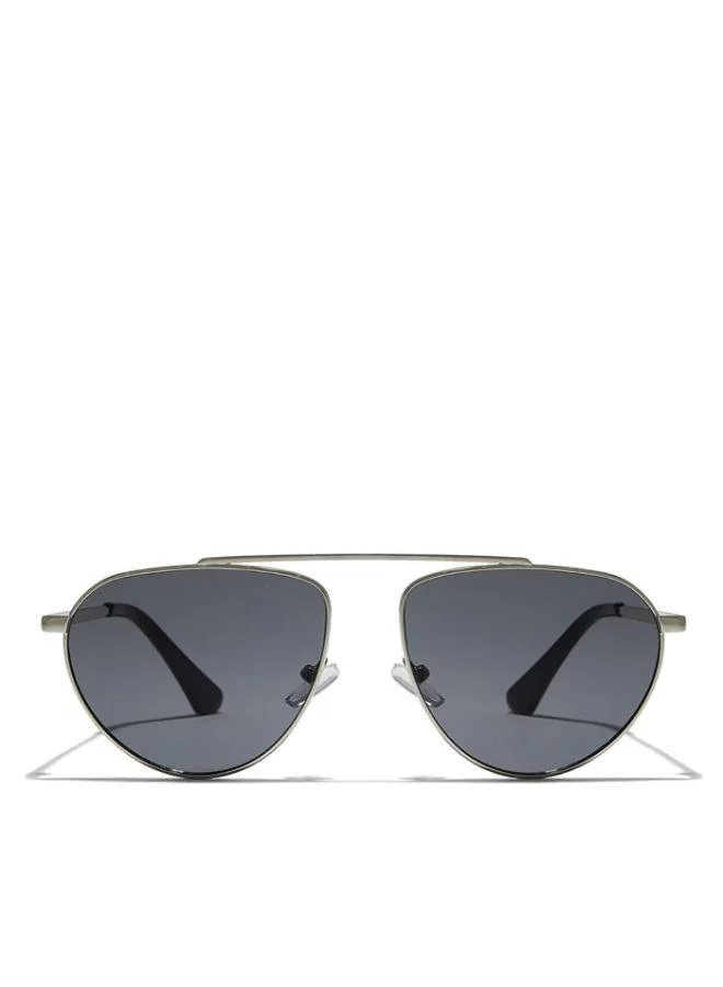Blackout ERGO Unisex Silver Sunglasses - Frame Material: Metal- Frame Color: Silver-Lens Color: Black  - Full Rim