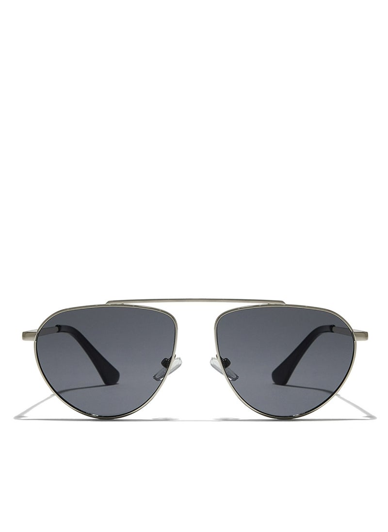 Blackout ERGO Unisex Silver Sunglasses - Frame Material: Metal- Frame Color: Silver-Lens Color: Black  - Full Rim  - Image 1