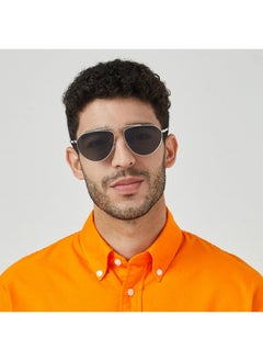 Blackout ERGO Unisex Silver Sunglasses - Frame Material: Metal- Frame Color: Silver-Lens Color: Black  - Full Rim  - Image 4