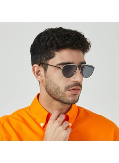 Blackout ERGO Unisex Silver Sunglasses - Frame Material: Metal- Frame Color: Silver-Lens Color: Black  - Full Rim  - Image 5