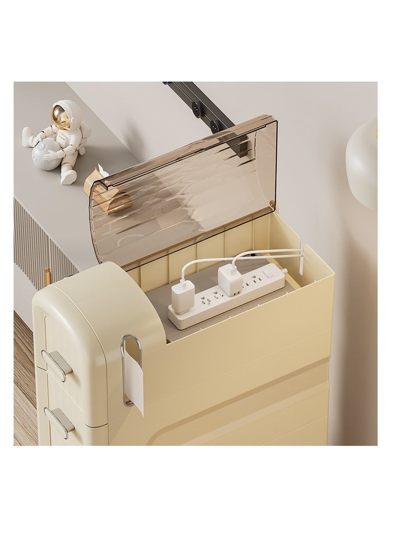 Bathroom Organizer Storage Narrow Slim Bathroom Floor Cabinet with Drawers Waterproof Toilet Paper Storage for Small Space