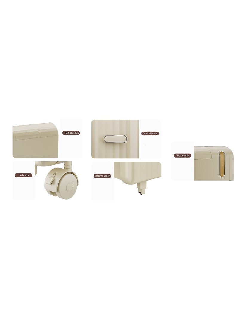 Bathroom Organizer Storage Narrow Slim Bathroom Floor Cabinet with Drawers Waterproof Toilet Paper Storage for Small Space
