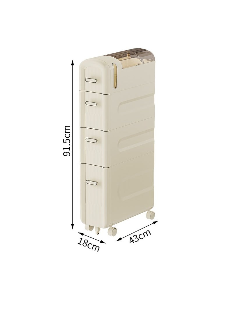 Bathroom Organizer Storage Narrow Slim Bathroom Floor Cabinet with Drawers Waterproof Toilet Paper Storage for Small Space